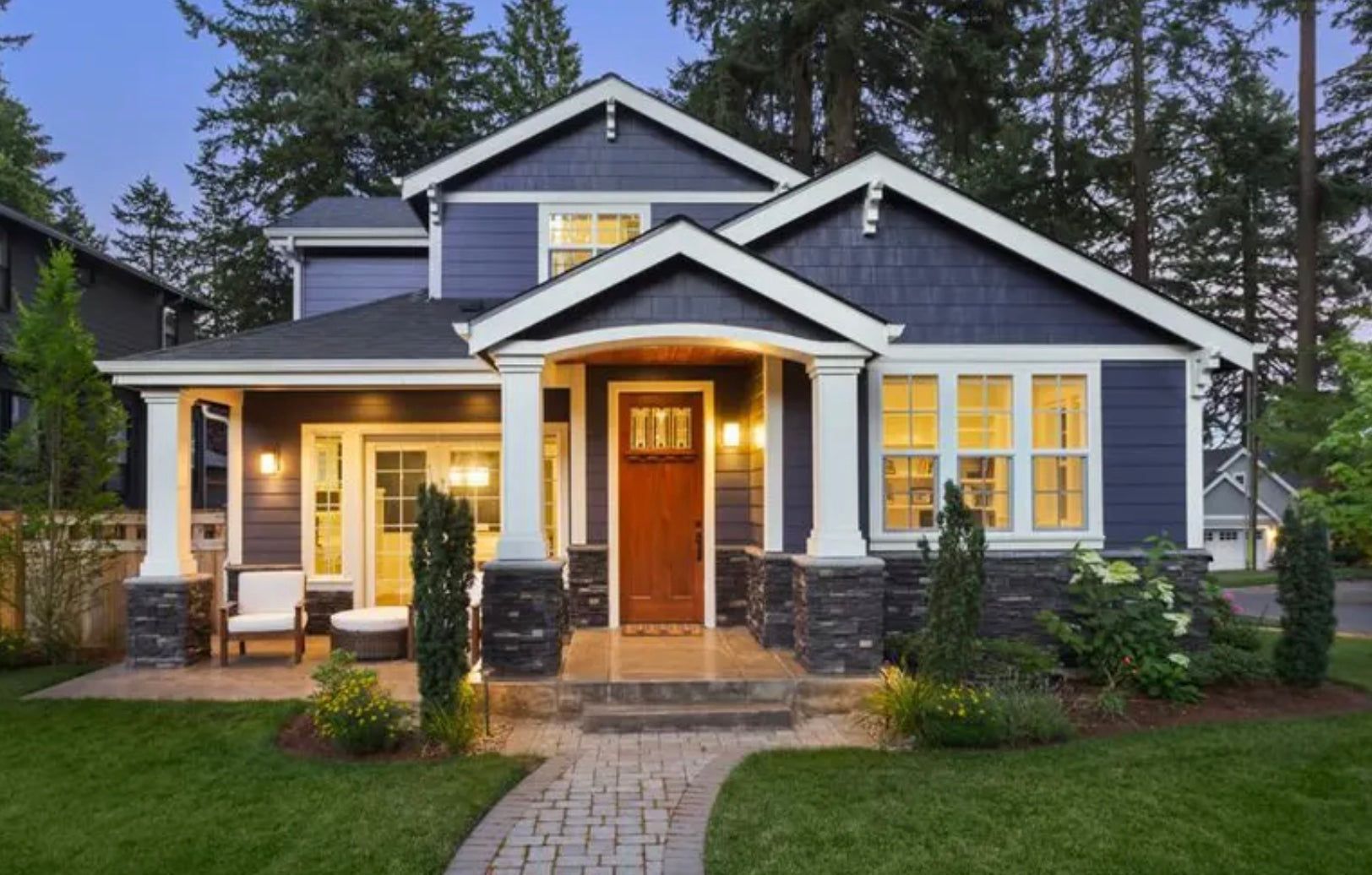 Charming Craftsman House Exterior with Stone Accents