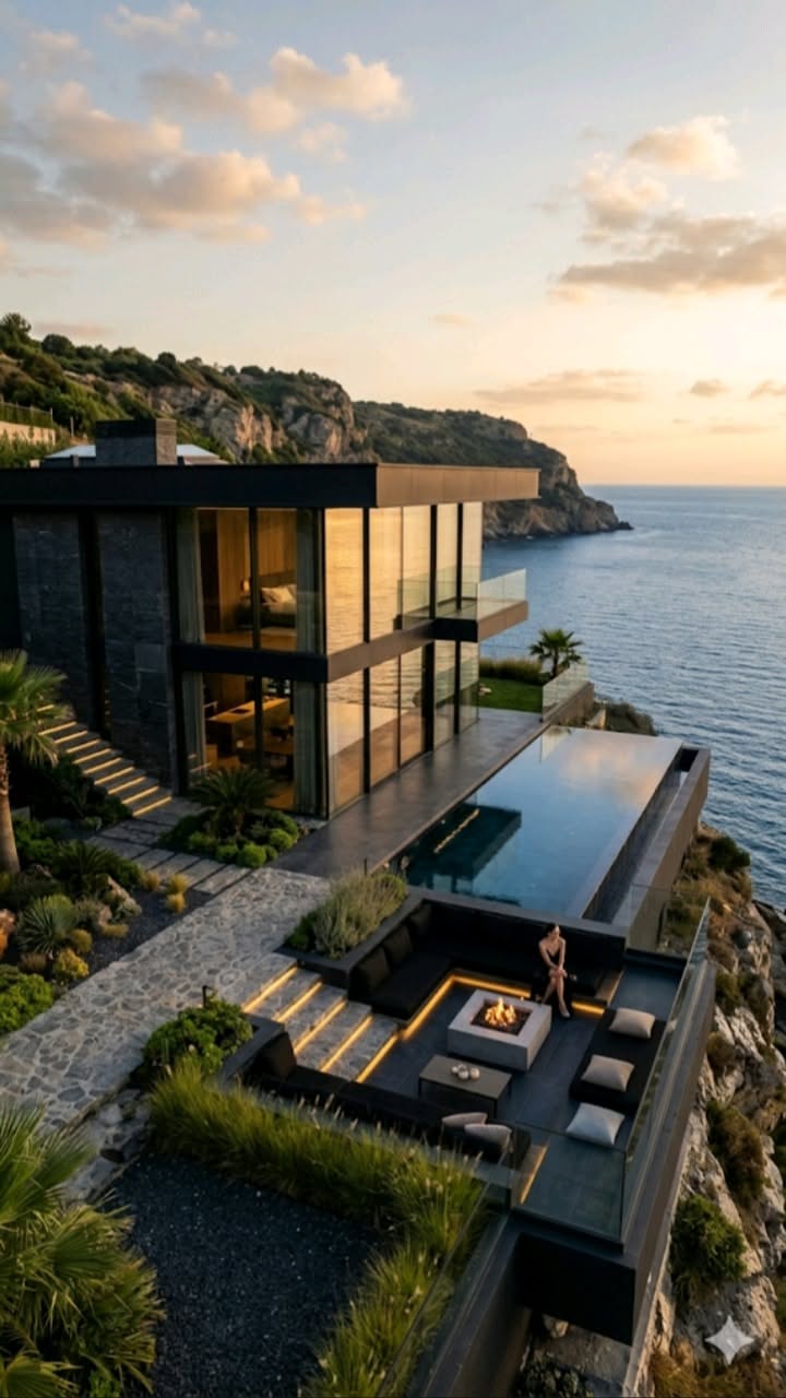 Modern Cliffside Home with Infinity Pool and Oceanfront Patio